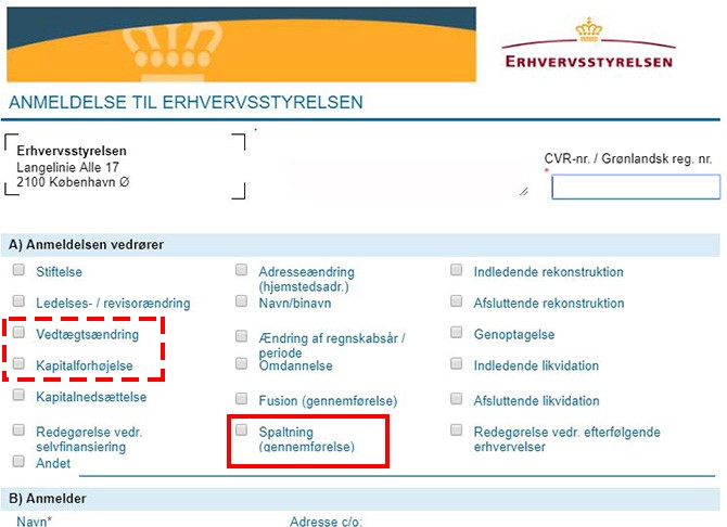 Spaltning Af Aktie- Og Anpartsselskaber | Erhvervsstyrelsen.dk